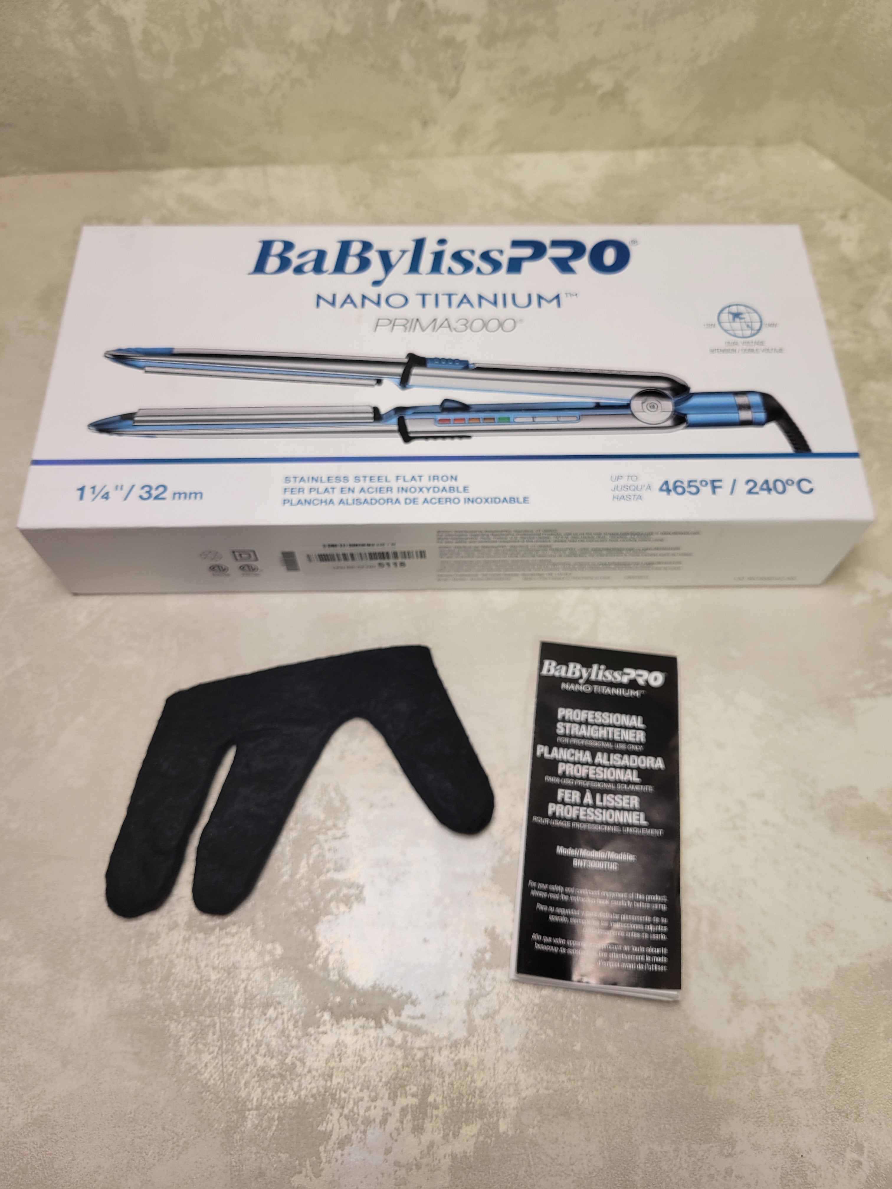BaBylissPRO Nano Titanium Prima Ionic Straightener (7615160975598)